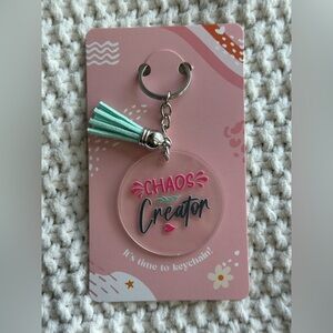 Chaos Creator Keychain with Mint Tassel - Homemade